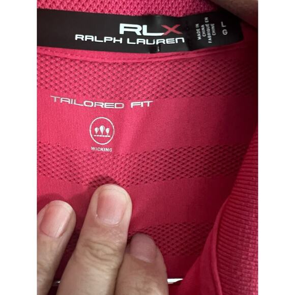 RLX RALPH LAUREN Size L Pink Polo Golf Tailored Fit Piqué Sleeveless New - Picture 4 of 7